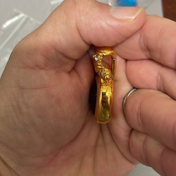 Vintage Joan Rivers Pendant Interchangeable Stone Purple Crystal Gold Toned. - Picture 9 of 12